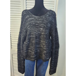 Jolt Black Marled Fuzzy Sweater Size XL nwt